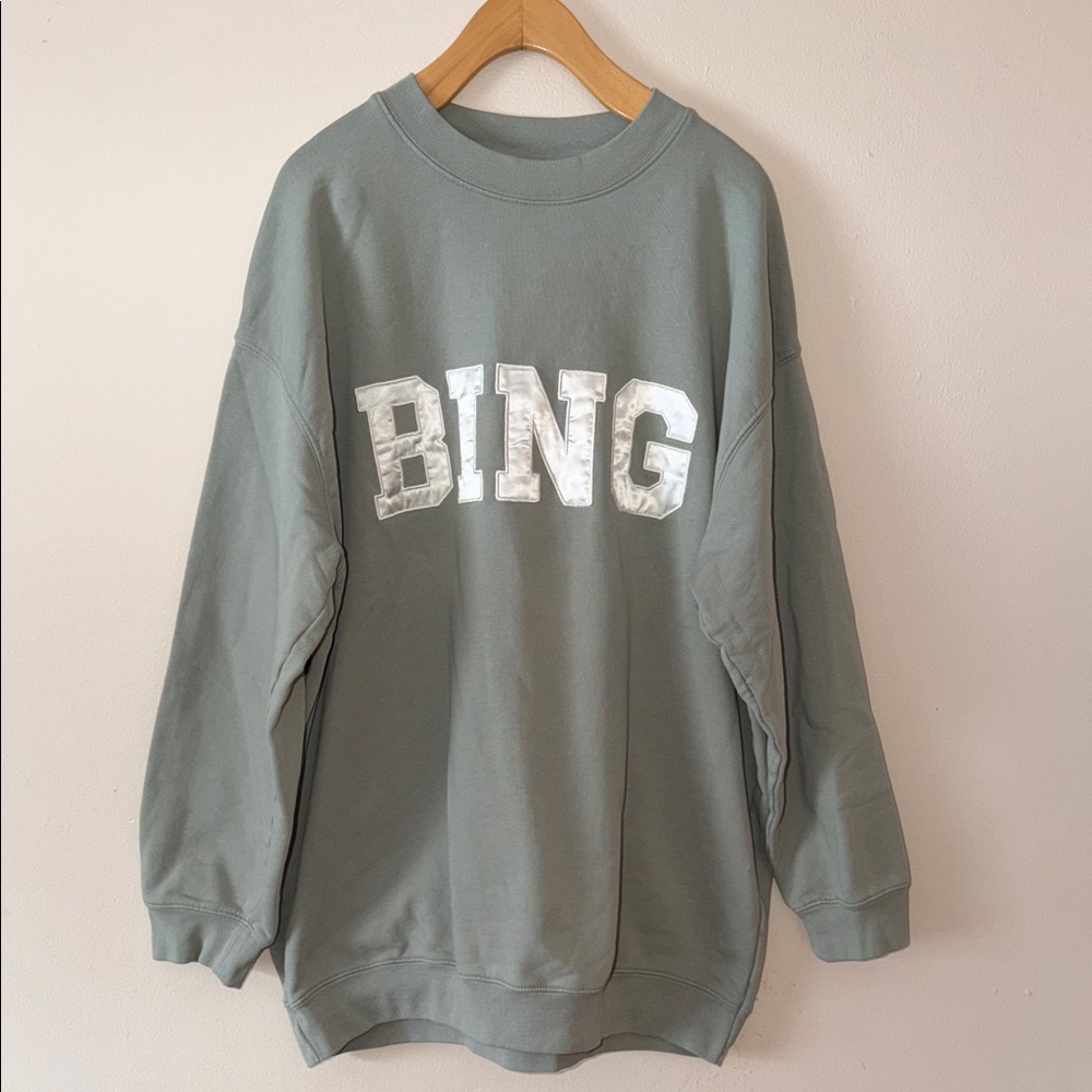 Anine Bing Tyler Sweatshirt in Sage Green Size S - Picture 3 of 7
